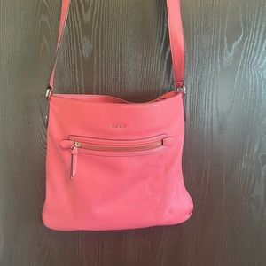 Pink DKNY Genuine Leather Crossbody Bag Women's Purse NICE